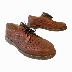 Walker Brown Woven Huaraches Leather Oxfords Shoes Mens Size Euro 44 US 10.5-11